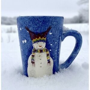 Sakura Snowmates TALL BLUE SNOWMAN MUG Debbie Taylor-Kerman Oneida